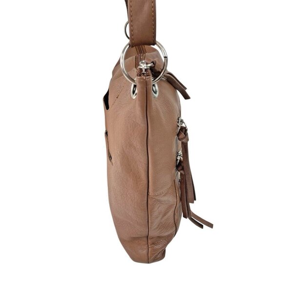 *Great American Leather Works Brown Cow Hide Crossbody Bag Medium Shoulder Purse - Picture 6 of 14